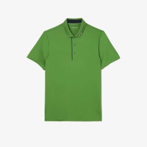 Lacoste SPORT Jersey Golf Polo Shirt Green / Navy Blue | JNYU-90614