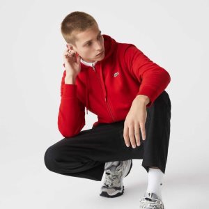 Lacoste SPORT Lightweight Bi-material Hoodie Red | LRKY-25901