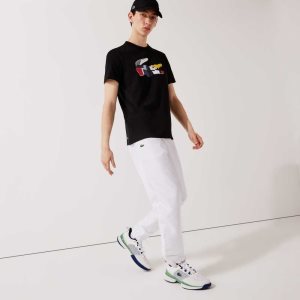 Lacoste SPORT Lightweight Fabric Tracksuit Pants White | HBVX-83215