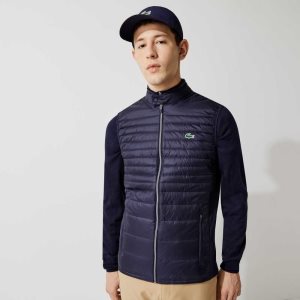 Lacoste SPORT Lightweight Water-Resistant Quilted Golf Vest Navy Blue | YPTL-98065