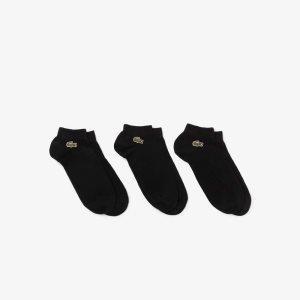 Lacoste SPORT Low-Cut Socks 3-Pack Black | JIVZ-10627