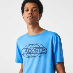 Lacoste SPORT Organic Jersey T-Shirt Blue | TBZC-70452