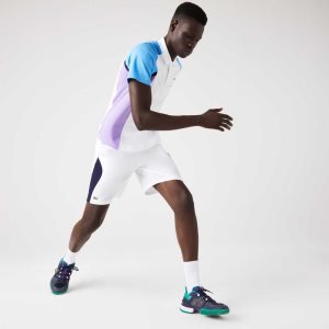 Lacoste SPORT Regular Fit Seamless Tennis Shorts White / Navy Blue | KZRM-15987