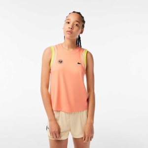 Lacoste SPORT Roland Garros Edition Cross Cut T-Shirt Light Orange / Yellow | TMHL-74398