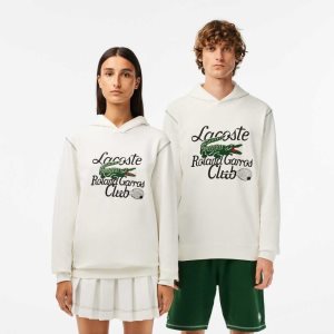Lacoste SPORT Roland Garros Edition Hoodie White | HAFW-73159
