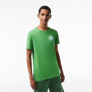 Lacoste SPORT Roland Garros Edition Logo T-Shirt Green | ILCZ-71240