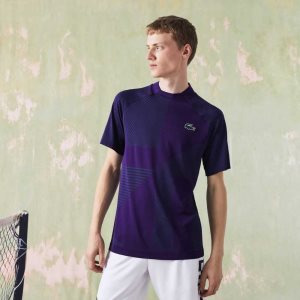 Lacoste SPORT Slim Fit Seamless Tennis Polo Purple / Green | JASK-20694