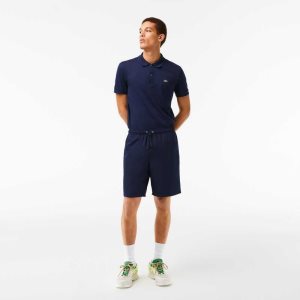 Lacoste SPORT Tennis Solid Diamond Weave Shorts Navy Blue | MIYO-29861