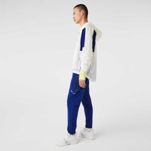 Lacoste SPORT Zip Pockets Tapered Tracksuit Pants Blue / White | XMSR-12387