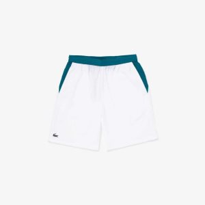 Lacoste SPORT x Novak Djokovic Color-Block Shorts White / Green | WRXL-49315