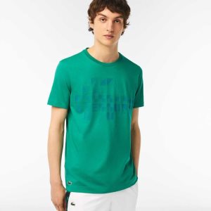 Lacoste SPORT x Novak Djokovic Printed T-Shirt Green | WJQF-98354