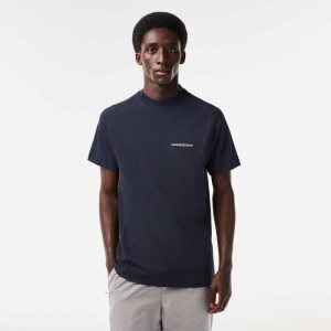 Lacoste Slim Fit Organic Cotton Pique T-Shirt Blue | DINJ-06418