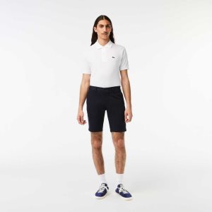 Lacoste Slim Fit Stretch Cotton Bermuda Shorts Navy Blue | PEUA-71984
