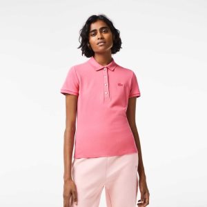 Lacoste Slim Fit Stretch Cotton Pique Polo Pink | JTKO-01845