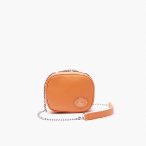 Lacoste Small Grained Leather Crossover Bag Poterie | UCLK-72931