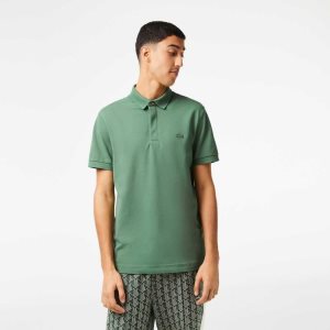 Lacoste Smart Paris Polo Stretch Cotton Khaki Green | DYAJ-64789