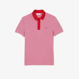 Lacoste Smart Paris Polo with cotton Petit Pique Pink / Red | KSGF-25710