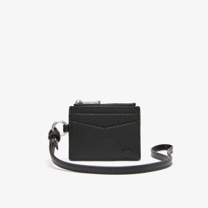 Lacoste Snap Hook Card Holder Black | AHKQ-80541