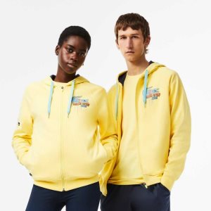 Lacoste Sport Miami Open Edition Hoodie Yellow | ZBCT-09827
