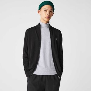 Lacoste Stand-Up Collar Organic Cotton Zippered Sweater Grey | PUAE-39062