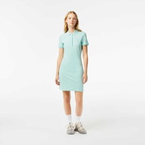 Lacoste Stretch Cotton Pique Polo Dress Mint | QEMU-82795