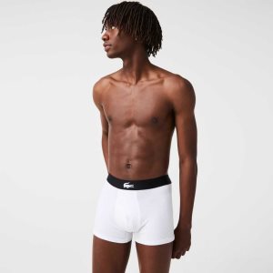 Lacoste Stretch Cotton Trunk 3-Pack Black / Grey Chine / White | YJSM-86157