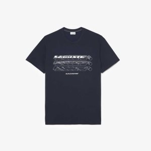 Lacoste Tall Fit Logo T-Shirt Blue | XIOP-18925
