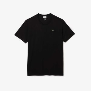 Lacoste Tall Fit Pima Cotton Jersey T-Shirt Black | IOFZ-38709