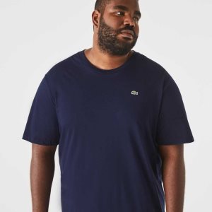 Lacoste Tall Fit Pima Cotton Jersey T-Shirt Navy Blue | OWLD-34701