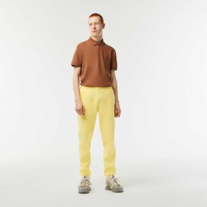 Lacoste Tapered Fit Fleece Trackpants Yellow | OTQY-07985