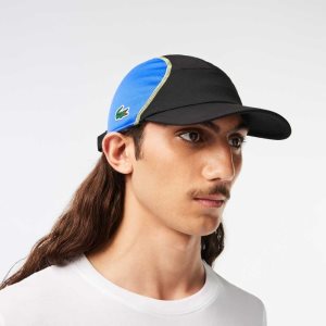 Lacoste Tennis Mesh Panel Cap Black / Blue / Yellow | FTIB-86309