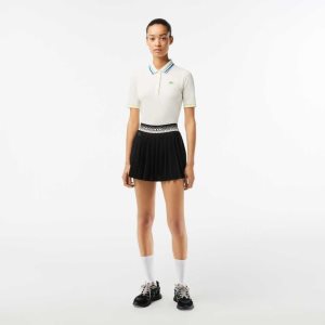 Lacoste Tennis Pleated Skirts with Built-in Shorts Black / Green | DYAN-34728