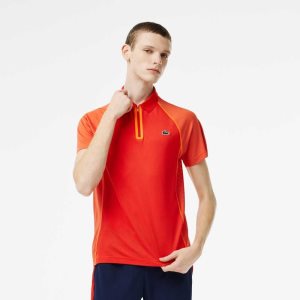 Lacoste Tennis Recycled Polyester Polo with Ultra-Dry Technology Red / Orange | ERDW-39672