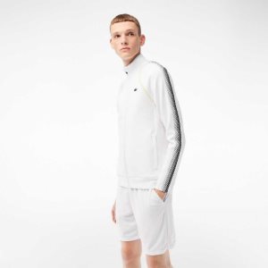 Lacoste Tennis x Daniil Medvedev Zipped Sweatshirt White / Yellow | GCZP-16428