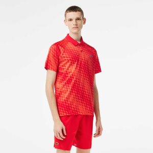 Lacoste Tennis x Novak Djokovic Fan Version Polo Red / Orange | JNDB-18043