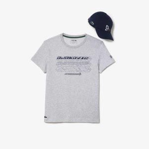 Lacoste Tennis x Novak Djokovic Regular Fit T-shirt and Cap Pack Grey Chine | WRSI-04127