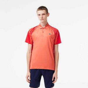 Lacoste Tennis x Novak Djokovic Tricolor Polo Orange / Red / Orange | DSUN-34801