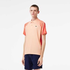Lacoste Tennis x Novak Djokovic Tricolor Polo Light Orange / Orange / Red | PMZI-98610