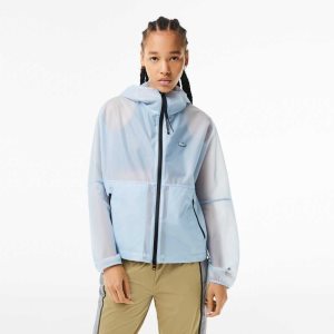 Lacoste Transparent Windbreaker Blue | AYGL-72185