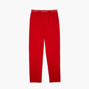 Lacoste Ultra-Soft Cotton Jersey Pajama Bottoms Red | JRBG-26895