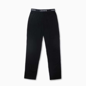Lacoste Ultra-Soft Cotton Jersey Pajama Bottoms Black | XGBO-16375