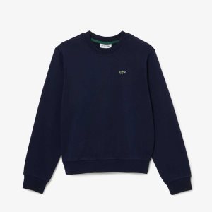 Lacoste Unbrushed Fleece Sweatshirt Navy Blue | BWAV-02678