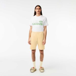 Lacoste Unbrushed Organic Cotton Fleece Shorts Yellow | ZHPW-03579
