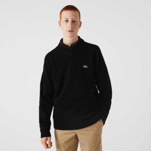 Lacoste V-Neck Wool Sweater Black | LYAB-57926