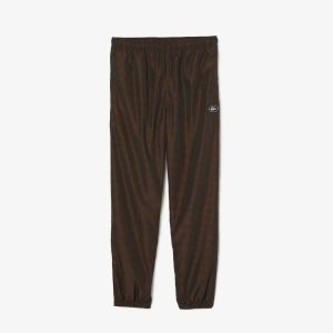 Lacoste Water-Repellent Check Twill Trackpants Black / Brown / Navy Blue / Khaki Green | SLMR-26307