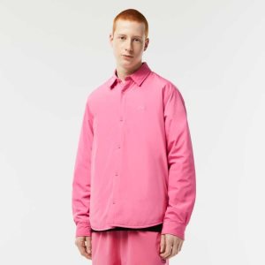 Lacoste Water Repellent Overshirt Pink | TWQF-01945