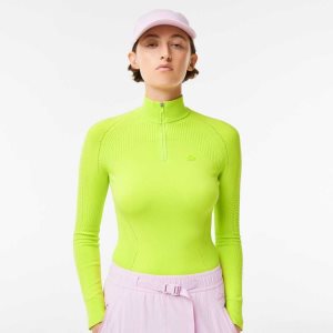 Lacoste Zip Neck Sweater Yellow | VKXG-09743