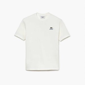 Lacoste x AWAKE NY Logo Cotton Pique T-shirt White | PRAK-48257