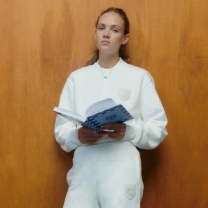Lacoste x Goop Unbrushed Cotton Fleece Sweatshirt White | IKOH-97021