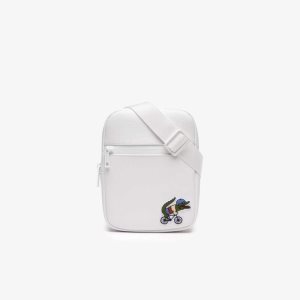 Lacoste x Netflix Croc Print Shoulder Bag - Small Blc Croco Sex Education | IFSY-81374